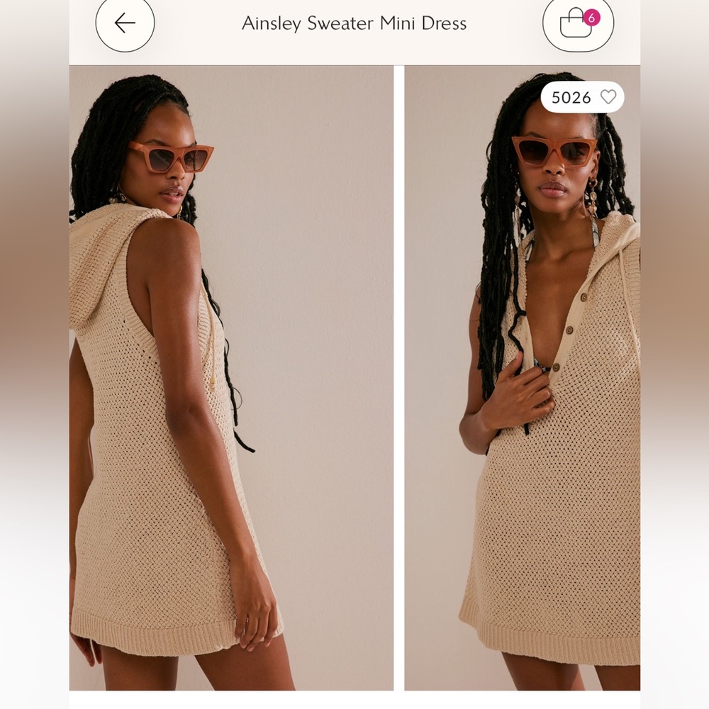 LIKE NEW free people beach cover up Ainsley sweater dress